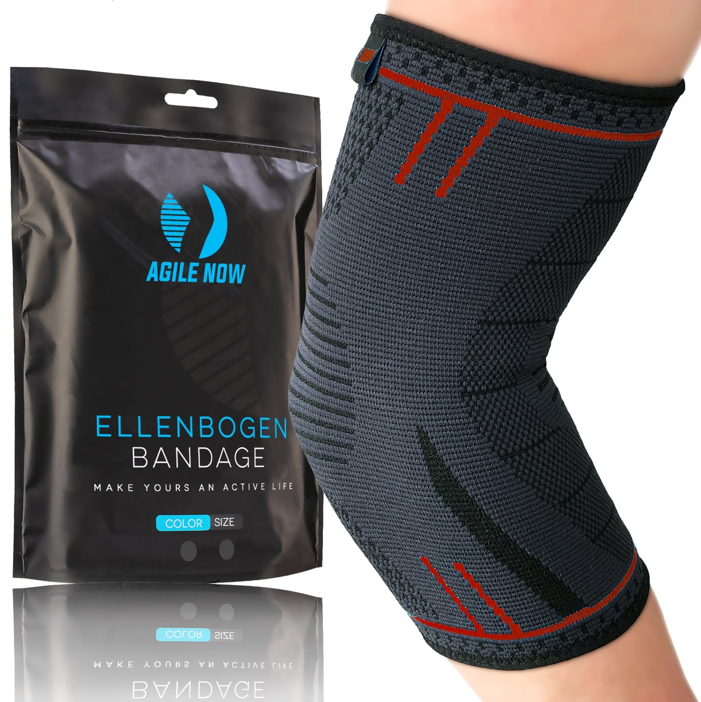 AGILE NOW Ellenbogenbandage Essential Line Red