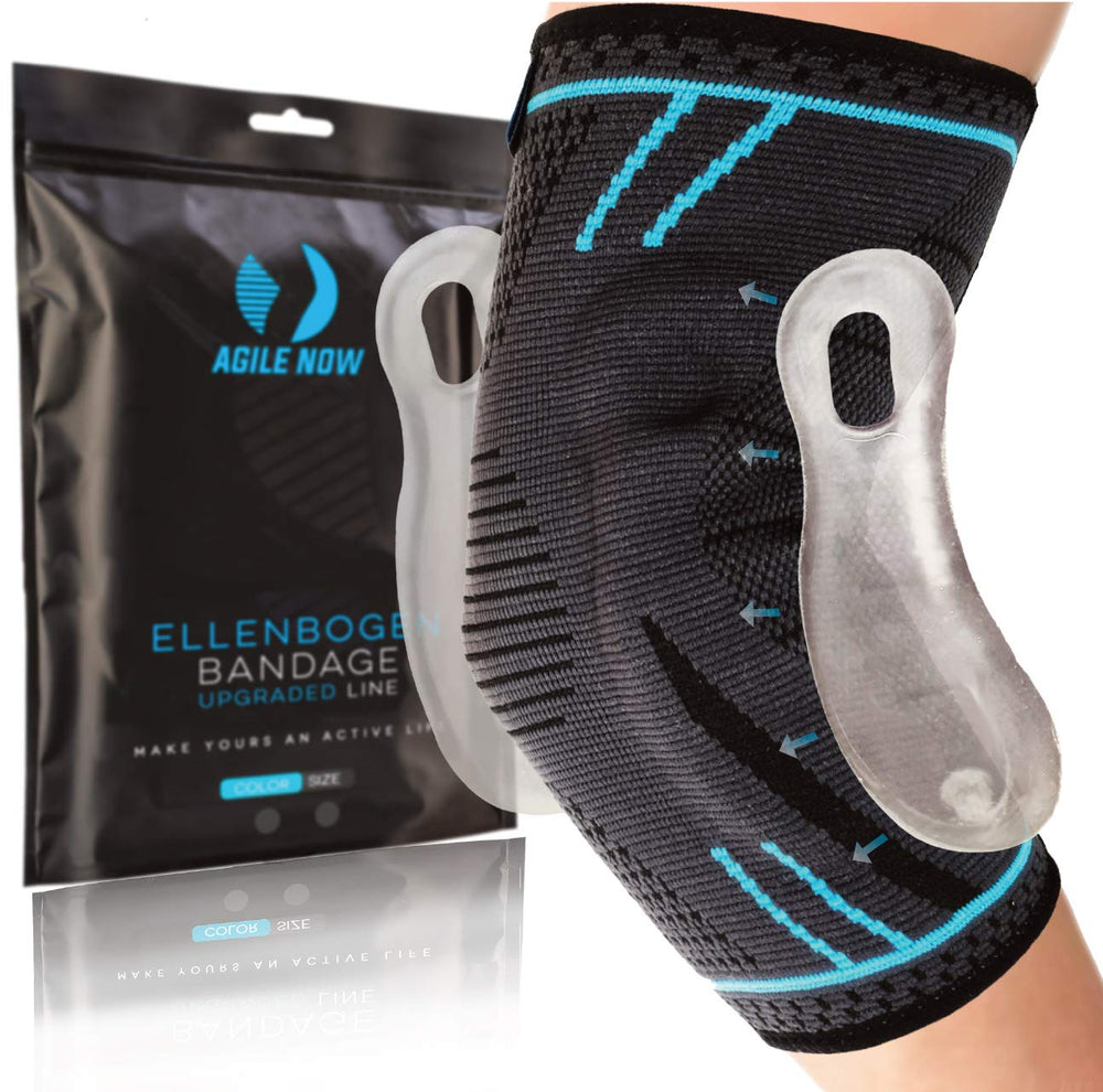 AGILE NOW Ellenbogenbandage Upgraded Line Blue