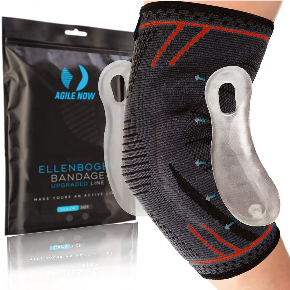 AGILE NOW Ellenbogenbandage Upgraded line Red