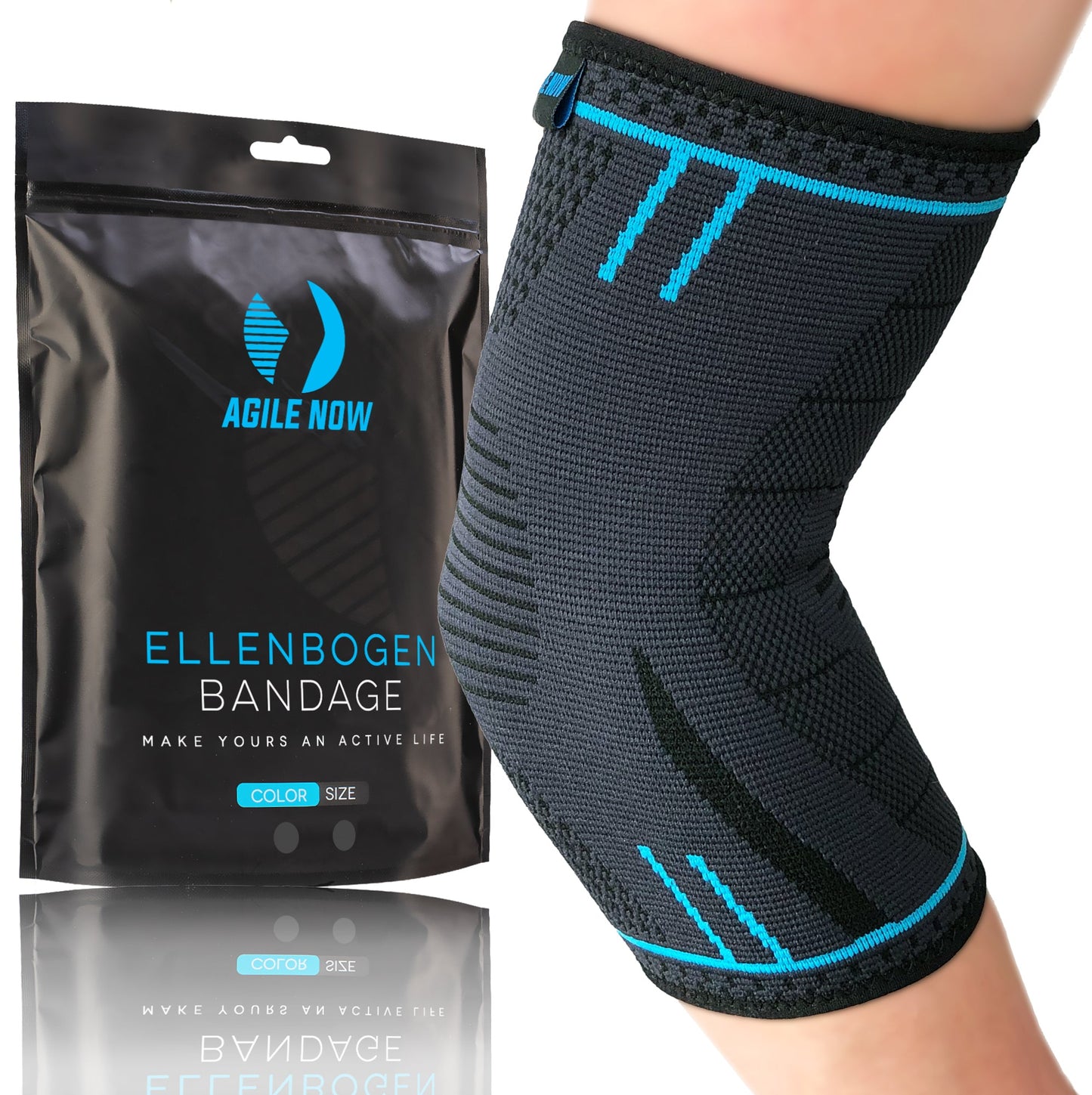 AGILE NOW Ellenbogenbandage Essential Line Blue