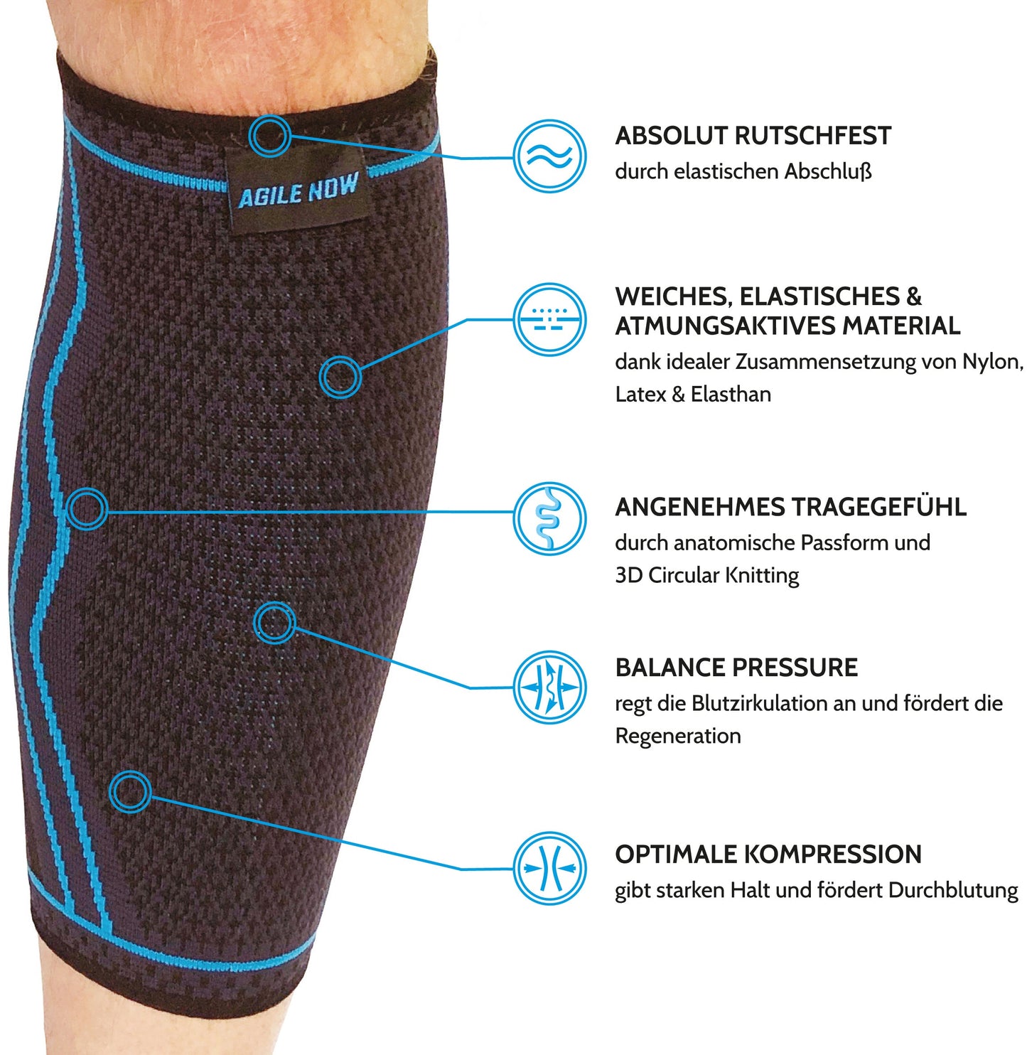 AGILE NOW Wadenbandage [2er Set]