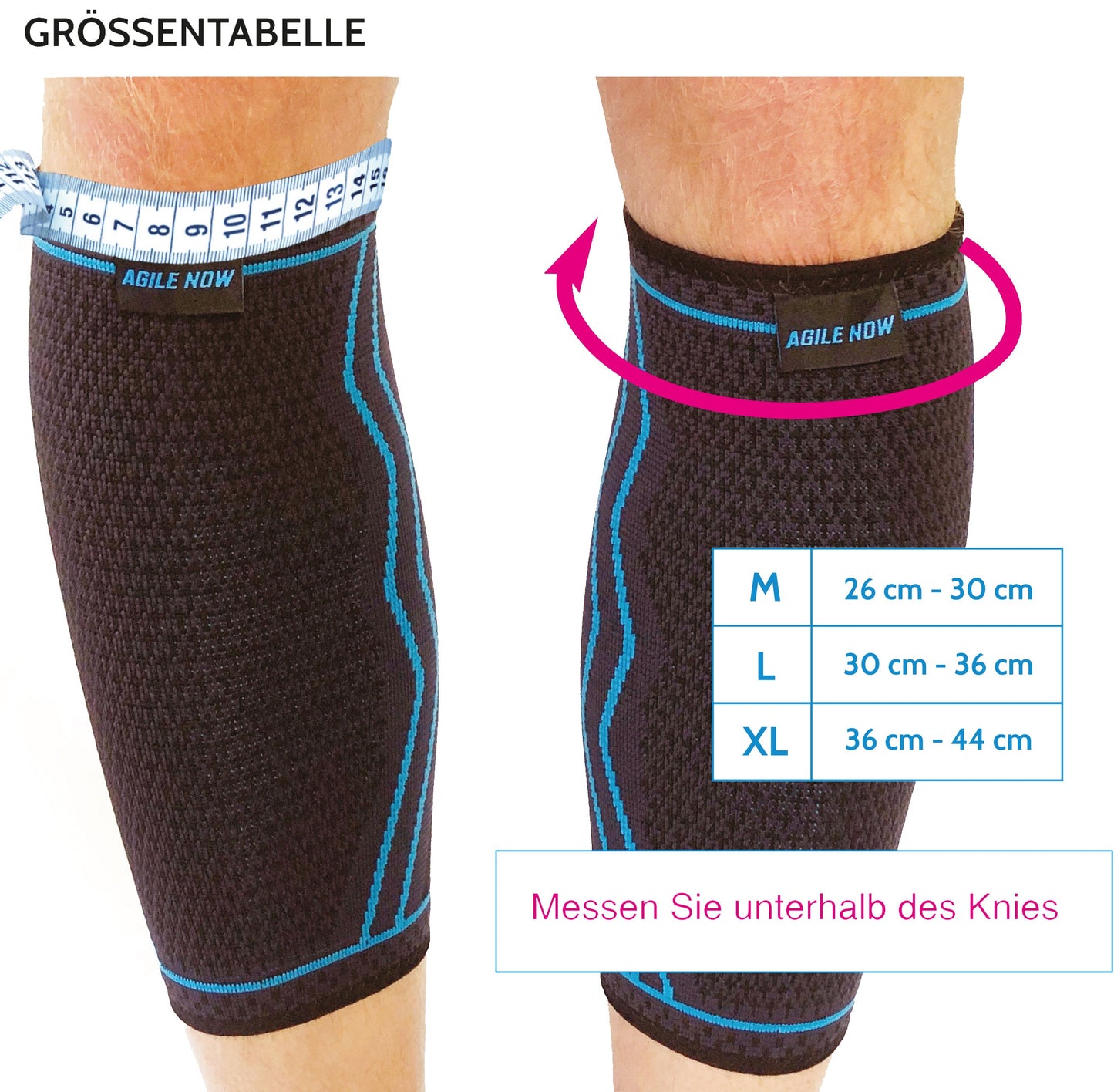 AGILE NOW Wadenbandage [2er Set]